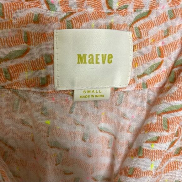 Anthropologie Maeve Lena Yarn Dyed Printed Tunic Top Small - Picture 13 of 15